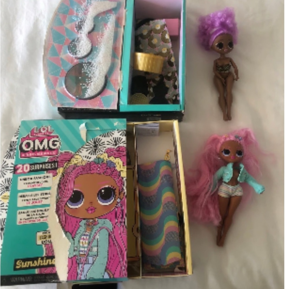L.O.L. Surprise! Dolls with Pink & Purple Hair and Teal Box